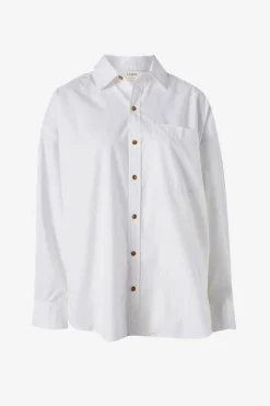 Ceres Life Tops|Oversized Poplin Shirt - White