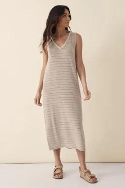 Ceres Life Knitwear|Dresses|Pointelle Sleeveless Knit Dress - String