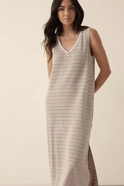 Ceres Life Knitwear|Dresses|Pointelle Sleeveless Knit Dress - String