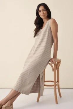 Ceres Life Knitwear|Dresses|Pointelle Sleeveless Knit Dress - String