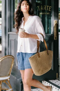 Ceres Life Tops|Relaxed Pocket Shirt- White