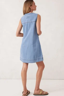 Ceres Life Dresses|Seamed Mini Shift Dress - Vintage Blue