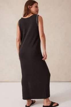 Ceres Life Knitwear|Dresses|Sleeveless Boat Neck Knit Midi Dress - Phantom