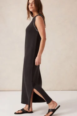 Ceres Life Knitwear|Dresses|Sleeveless Boat Neck Knit Midi Dress - Phantom