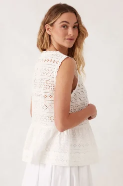 Ceres Life Tops|Sleeveless Tie Top - White
