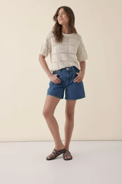 Ceres Life Toggle Menu|Tops|Square Knit Boxy Tee - Ecru