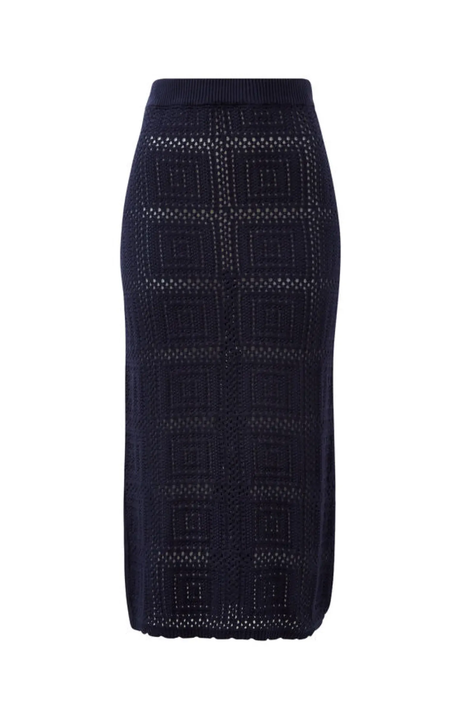 Ceres Life Skirts|Knitwear|Square Knit Midi Skirt - New Navy