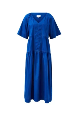 Ceres Life Dresses|Tiered Poplin Midi Dress - Fresh Cobalt