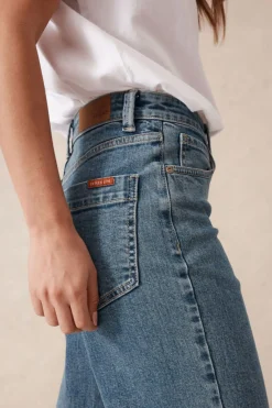 Ceres Life Jeans|Wide Leg Crop Jean - Mid Indigo
