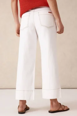 Ceres Life Jeans|Wide Leg Crop Jean - Fresh Ecru