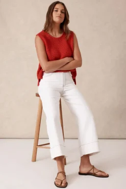 Ceres Life Jeans|Wide Leg Crop Jean - Fresh Ecru