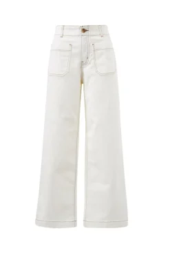 Ceres Life Jeans|Wide Leg Front Pocket Jean - Fresh Ecru