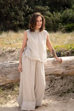 Eadie Lifestyle Pants|Eadie Arana Linen Pant - Natural