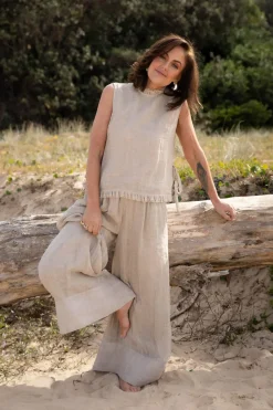 Eadie Lifestyle Pants|Eadie Arana Linen Pant - Natural