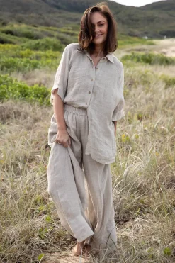 Eadie Lifestyle Pants|Eadie Arana Linen Pant - Natural