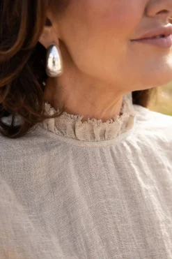 Eadie Lifestyle Tops|Eadie Nadia Linen Top - Natural