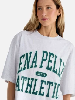 Ena Pelly Tops|Athletic Tee - White Marle