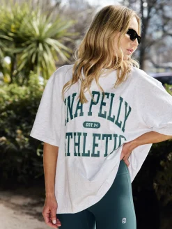 Ena Pelly Tops|Athletic Tee - White Marle
