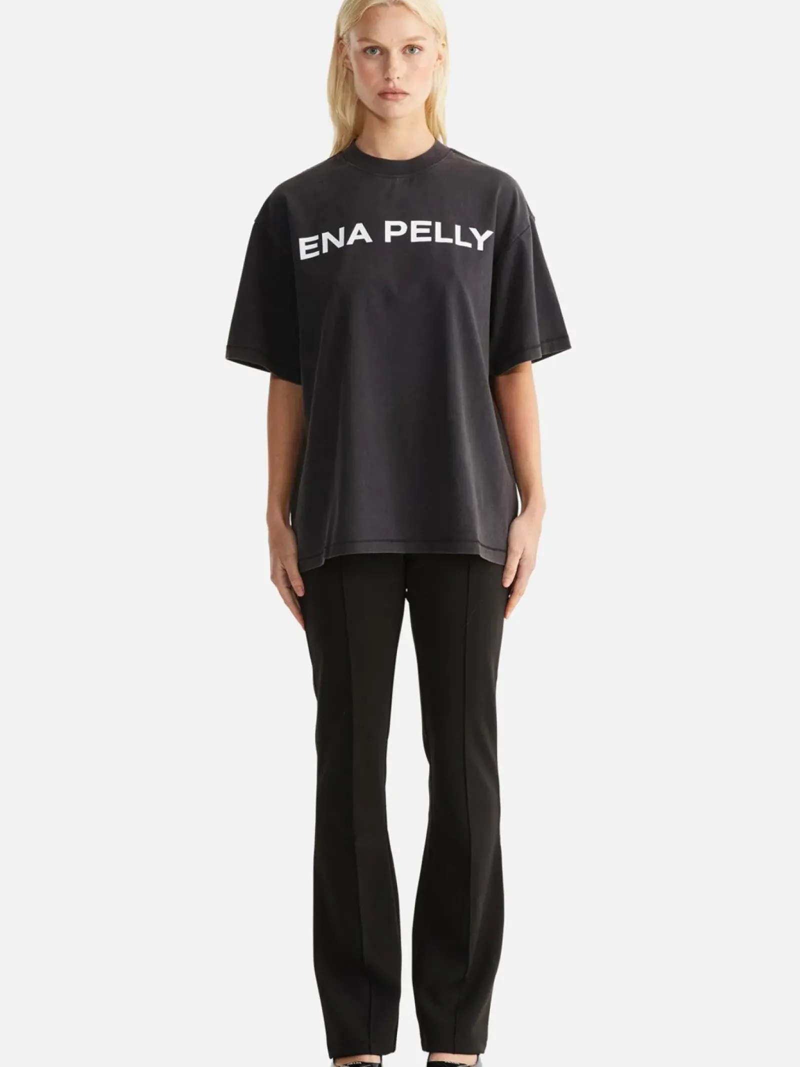 Ena Pelly Tops|Chloe Oversized Tee - Vintage Black
