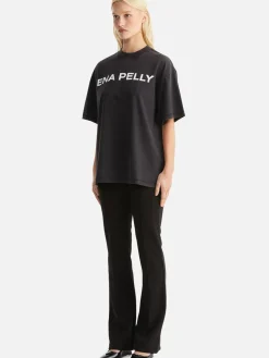 Ena Pelly Tops|Chloe Oversized Tee - Vintage Black