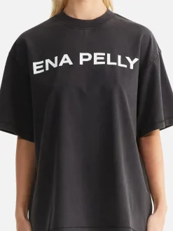 Ena Pelly Tops|Chloe Oversized Tee - Vintage Black