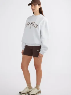 Ena Pelly Jumpers|Classic Collegiate Sweatshirt - White Marle