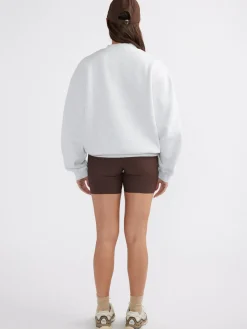 Ena Pelly Jumpers|Classic Collegiate Sweatshirt - White Marle