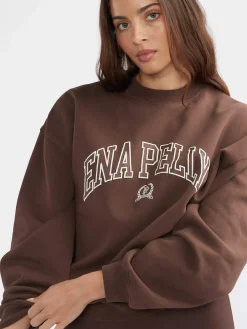 Ena Pelly Jumpers|Classic Collegiate Sweatshirt - Mocha
