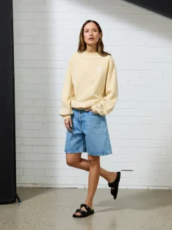 Ena Pelly Jumpers|Vintage Sport Sweatshirt - Lemon