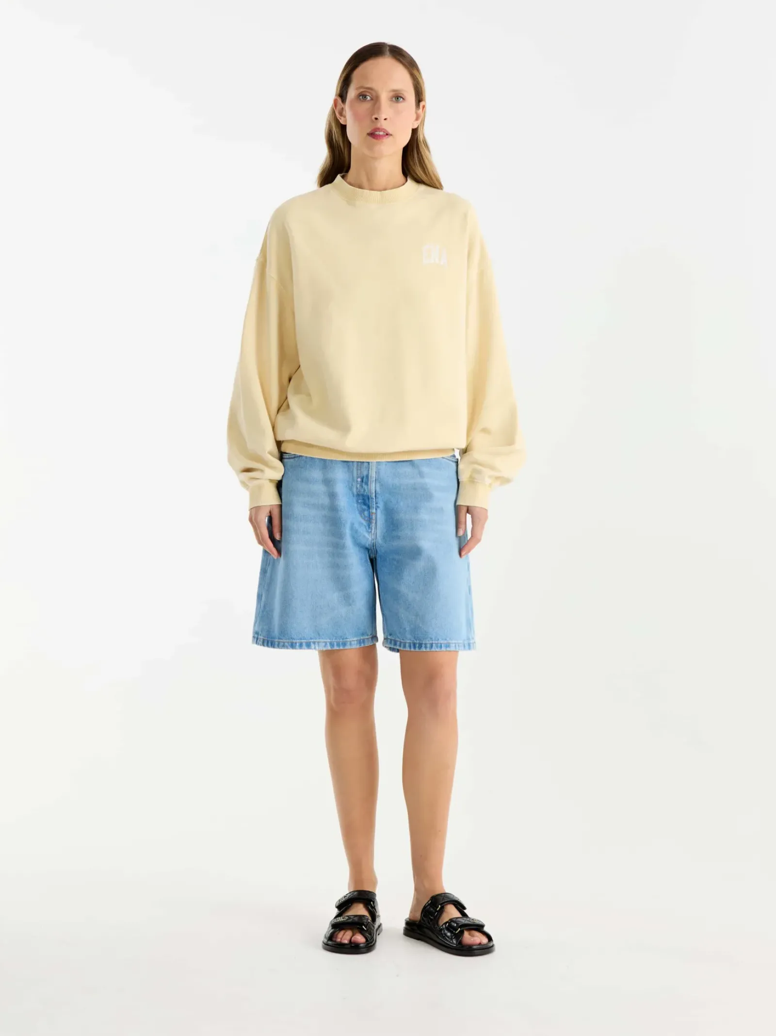 Ena Pelly Jumpers|Vintage Sport Sweatshirt - Lemon
