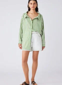 Esmaee Tops|Infinity Shirt - Fern Stripe