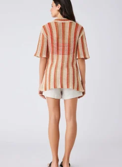 Esmaee Tops|Saint Tropez Shirt - Natural Stripe