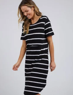 Foxwood Dresses|Bay Stripe Dress- Black/White Stripe