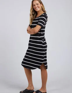 Foxwood Dresses|Bay Stripe Dress- Black/White Stripe