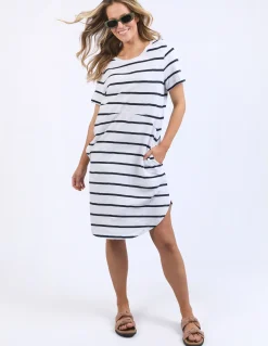 Foxwood Dresses|Bay Stripe Dress - Navy