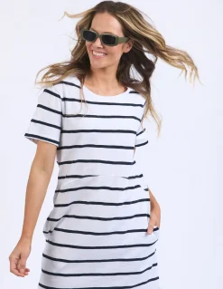Foxwood Dresses|Bay Stripe Dress - Navy
