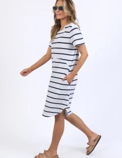 Foxwood Dresses|Bay Stripe Dress - Navy