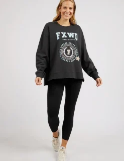 Foxwood Tops|Get There Crew - Washed Black