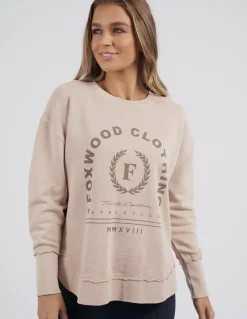 Foxwood Tops|Medalion Crew - Oatmeal