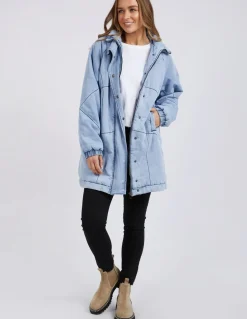 Foxwood Jackets & Coats|Rosalee Longline Jacket - Light Blue
