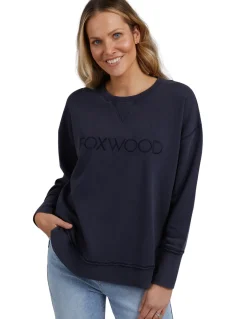 Foxwood Jumpers|Simplified Crew- Washed Navy