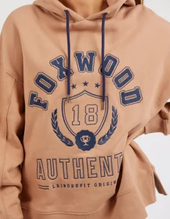 Foxwood Tops|Varsity Hoody - Latte