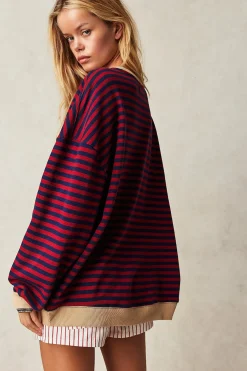 Free People Tops|Classic Striped Crew - Nautical Combo