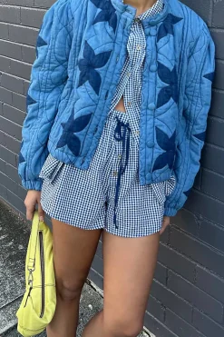 Free People Jackets & Coats|Quinn Quilted Jacket - Indigo Combo