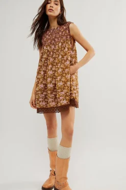 Free People Tops|Dresses|Shea Printed Mini - Chocolate Combo