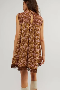 Free People Tops|Dresses|Shea Printed Mini - Chocolate Combo