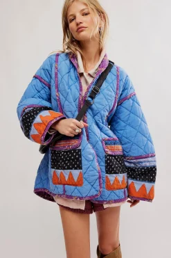 Free People Jackets & Coats|Winnie Jacket - Blue Combo