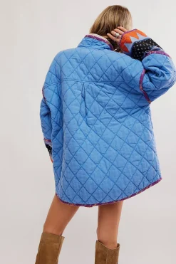 Free People Jackets & Coats|Winnie Jacket - Blue Combo