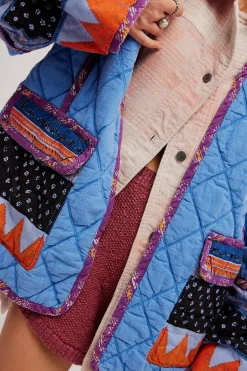 Free People Jackets & Coats|Winnie Jacket - Blue Combo