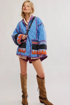 Free People Jackets & Coats|Winnie Jacket - Blue Combo